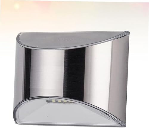 Miniatura 2 de OSALADI 2 unids Luz solar de valla al aire libre Luz de cubierta Solar Sensor de movimiento Luces de paso solar Luz solar poste luz solar Detector