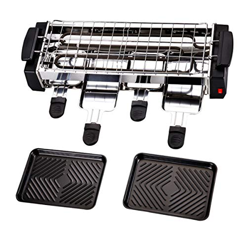 Tragbarer Raclette-Grill Integrierter Pfännchenablage 1200 W Leistung Smokeless Edelstahl Und Aluminiumlegierung…