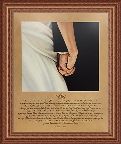 Buyartforless IF Pen COW197D 20x16 1.75 Woak Inspirational Wedding Verse by Bonnie L. Mohr 12X12 Art Print Wide Oak Frame