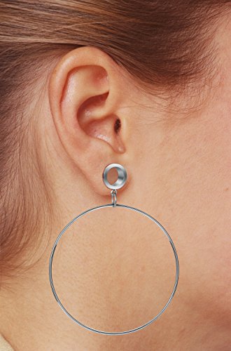 Peaklink Surgical Steel Ear Plugs Large Round Circle Pendant Ear Tunnels Dangle Gauges Stretcher Piercing thumb #3