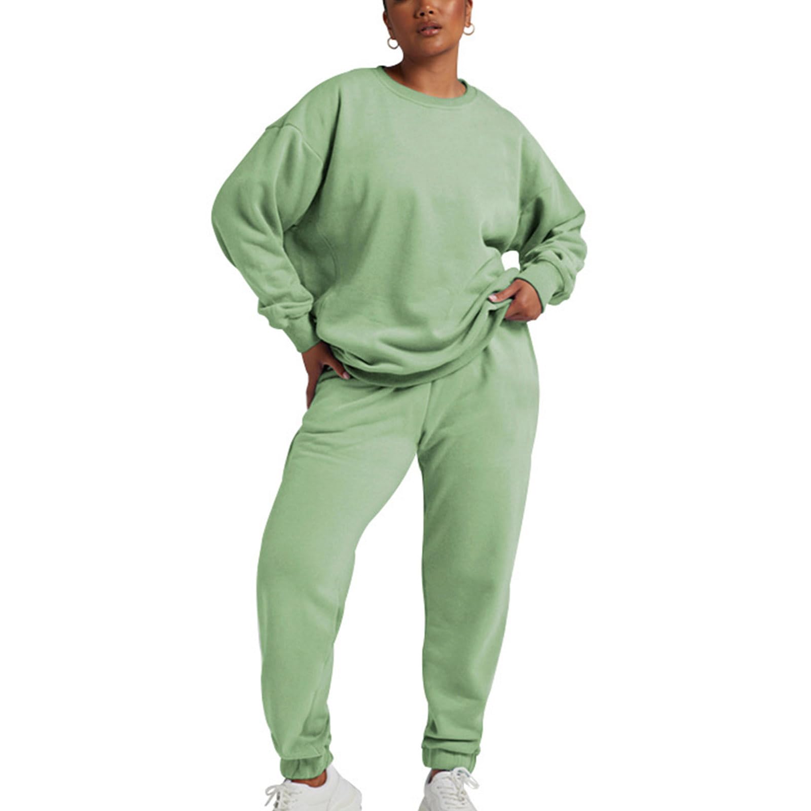 Suncolour Completo da Donna in Due Pezzi Felpa Pullover e Pantaloni da Jogging Tuta Calda Set di Tute Casual
