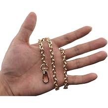 HAHIYO Mini Pochette Purse Chain Strap Thin Wide 6mm for LV Length 15.7 Inches Thick 2mm Shiny Gold for Handbag Wallet Clutch Comfortable Flat Metal Strap 1 Pack