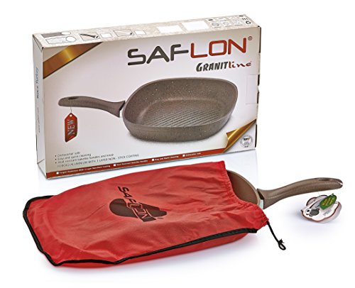 Granitline | Non-Stick | Scratch-Resistant Forged Aluminum W/Quantanium Coating | Even Heating Cooking Dishware | Includes Storage Bag (11-Inch Grill Pan, Brown) #TOP4