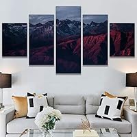 SIGNWIN 5 Panel Canvas Wall Art Mountainscape for Home Decorations Ready to Hang - 60
