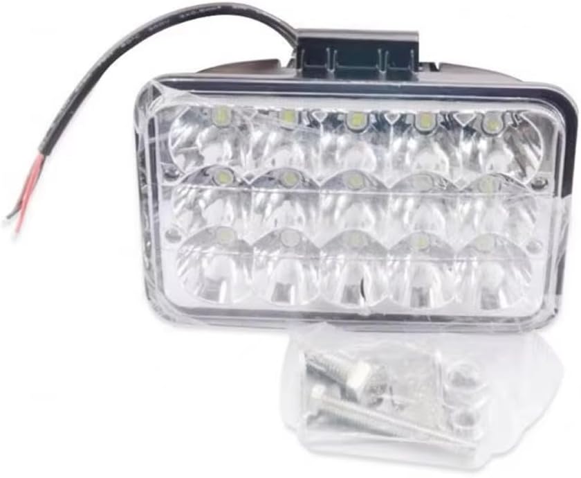 Excavator 24V Super Bright Diffusion Light Compatible with Engine Truck Agricultural Truck Headlight Led Square 15 Beads 45w Replacement Part (Light)