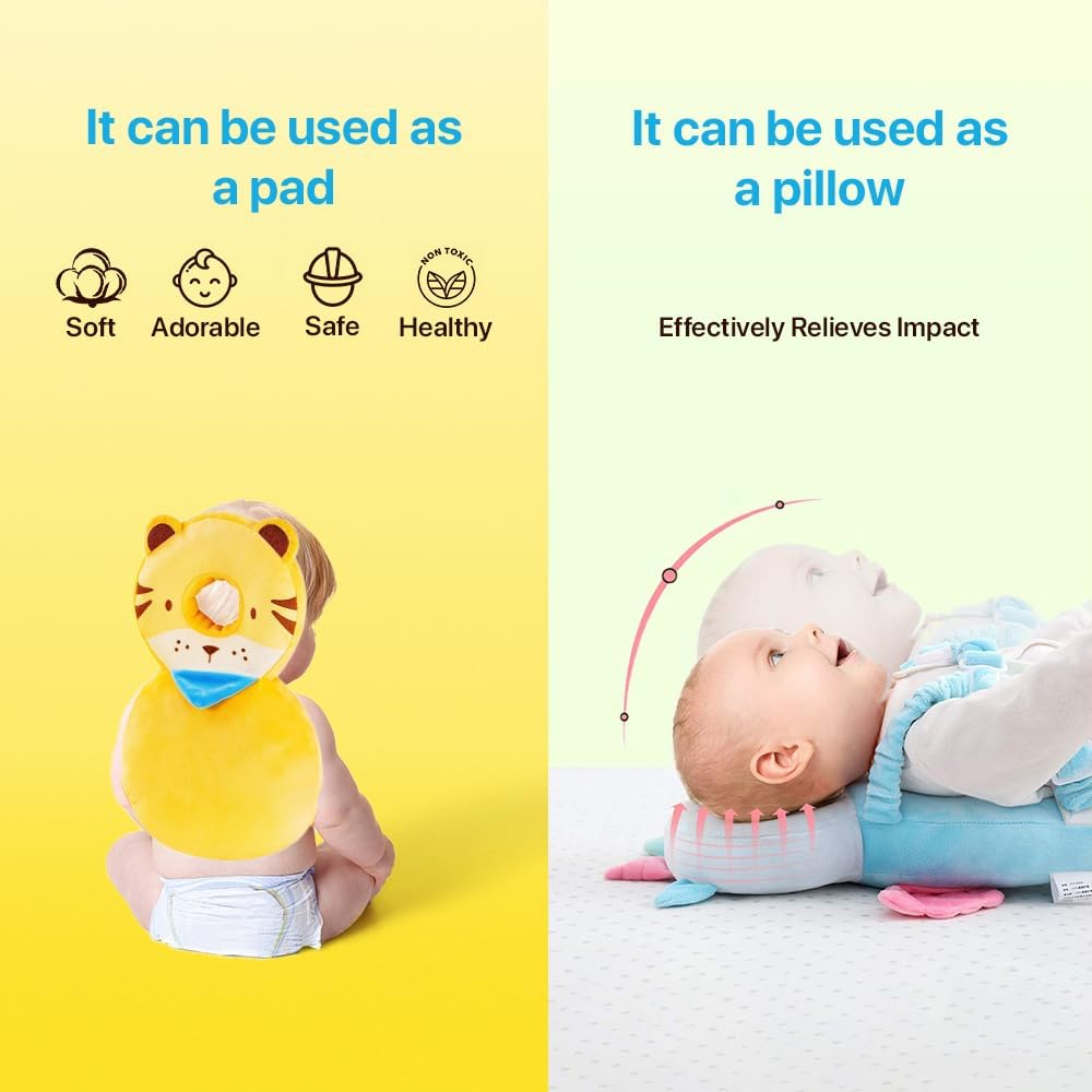 Baby Head Protector Backpack: Soft Landing & Safety Toddler Fall Protection for Baby Crawling & Walking & Falling-Back Cushion for Infant (Lion)