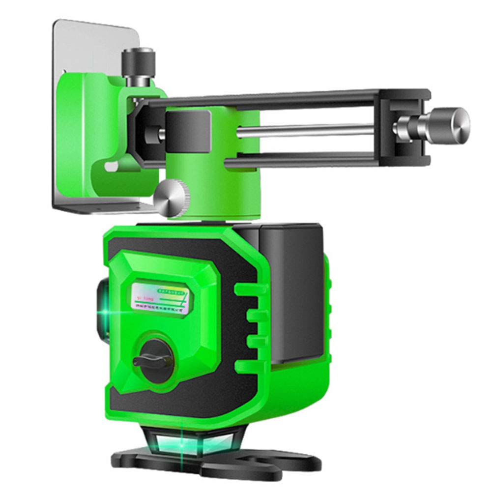 Niveles de láser verde 3D 8/12 líneas, 360 Horizontal Vertical Cruz Luz Verde/azul Nivel del Suelo Nivelación Nivelador Impermeable a Prueba de Polvo (Máquina integrada de alta precisión),H