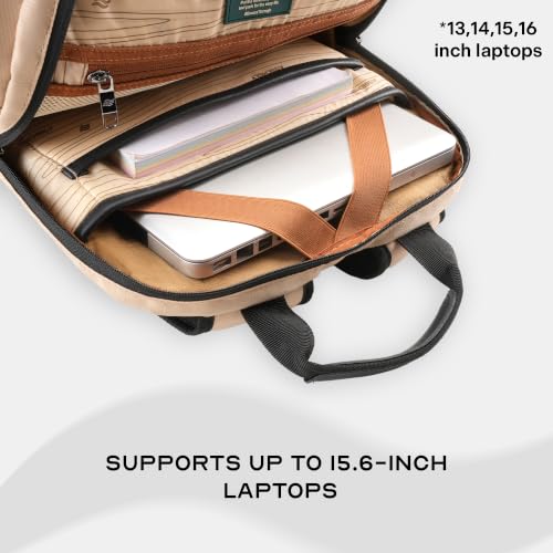 Image of Assembly Oblique Laptop Backpack for Men Women 15.6 Inch Office Travel Bag Rain Cover Dog Hook Passport Pocket