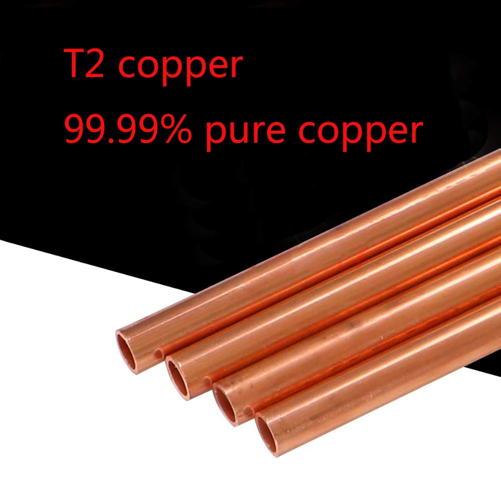 Reine Kupferrohre (4er-Pack) – 500 mm Länge, 6/8/10 mm Außendurchmesser, 1/1,5 mm Wandstärke for Elektro-, Sanitär- und Heimwerkerprojekte(1mm thick Diameter10mm)