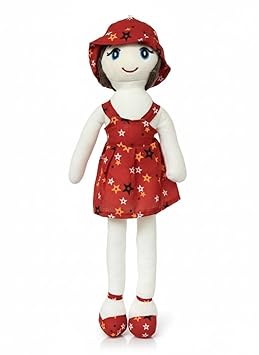 50 cm Cindy Soft Plush Girl Doll Toy for Kids | Cute Rag Doll | Huggable Stuffed Doll for Girls Toy for Children (1, Red, 50 Cm)