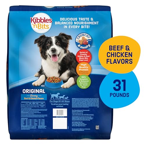 Kibbles 'n Bits Original Savory Beef & Chicken Flavor Dry Dog Food, 31 Pound Bag