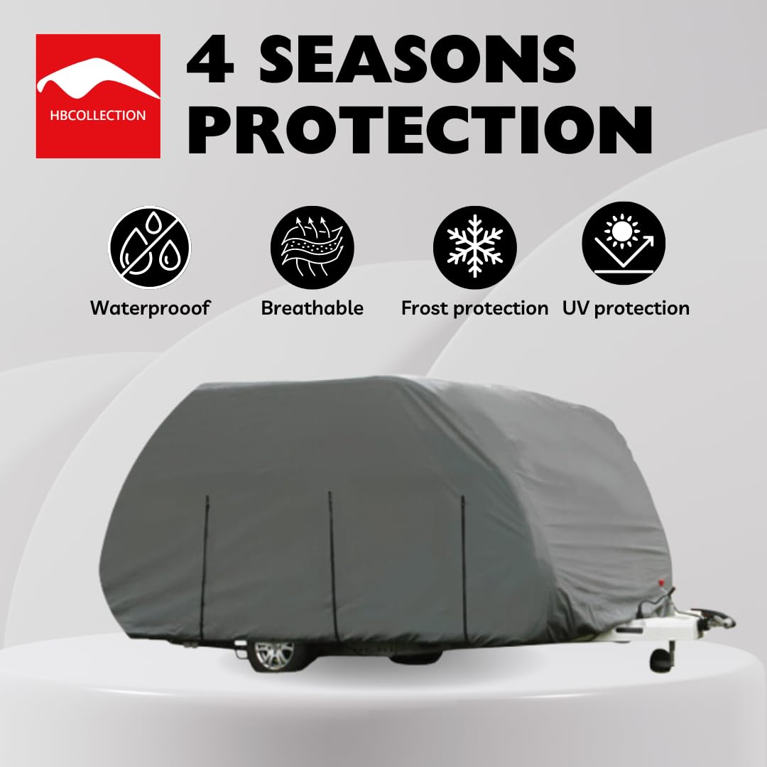 HBCOLLECTION Funda para Baja Caravana Rectangular 4 Estaciones Impermeable (LxAxAlt 320x170x175cm)