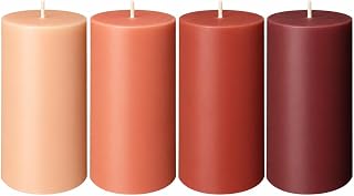 Earth tone pillar candle set in varied warm colors