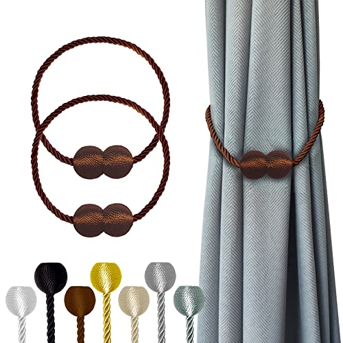 Hion Magnetische Vorhang Raffhalter Dunkelbraun 2 Stück, Vorhang Raffhalter Schnallen Holdbacks Halter Haken Clip für Zuhause Schlafzimmer Büro Dekorativer Vorhang Hion Magnetische Vorhang Raffhalter Dunkelbraun 2 Stück, Vorhang Raffhalter Schnallen Holdbacks Halter Haken Clip für Zuhause Schlafzimmer Büro Dekorativer Vorhang