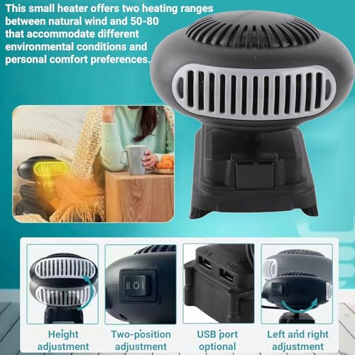 Cordless Space Heater 170W Dual USB