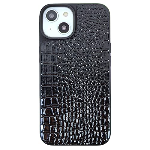 DMaos Compatible with iPhone 14 Case for Women, Crocodile Synthetic Patent Leather Cover, Classic Fashion for iPhone14 2022 6.1 Inch - Black by DMaos - Used condition - Image 2
