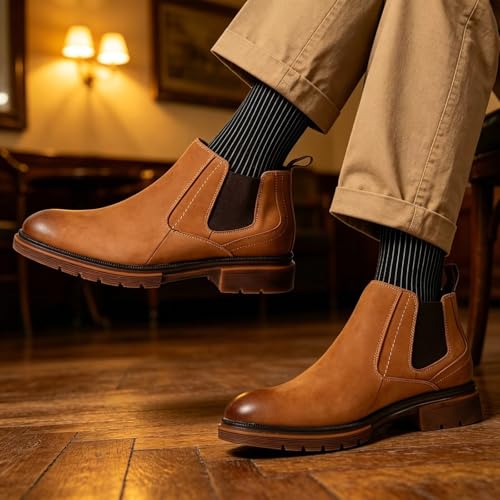 Image of Arkbird Chelsea Boots for Men Genuine Leather Oxford Casual and Formal Ankle Dress Boot