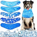 Talltalk 5 Pieces Dog Cooling Bandanas Neck Wraps Ice Scarf Pet Dog Cooling Collar Hunting Training Hiking Camping Accessories for Summer(XL)