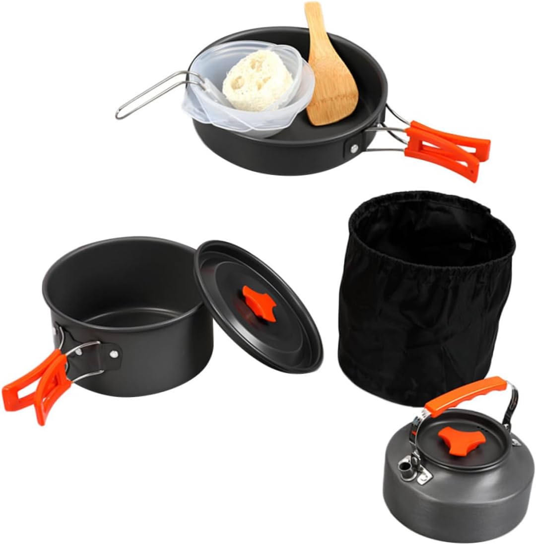 HANABASS 1set Lightweight Camping Cookware Picnic Cooking Tool Kit for Portable and Compact Camping Accessories for and Storage