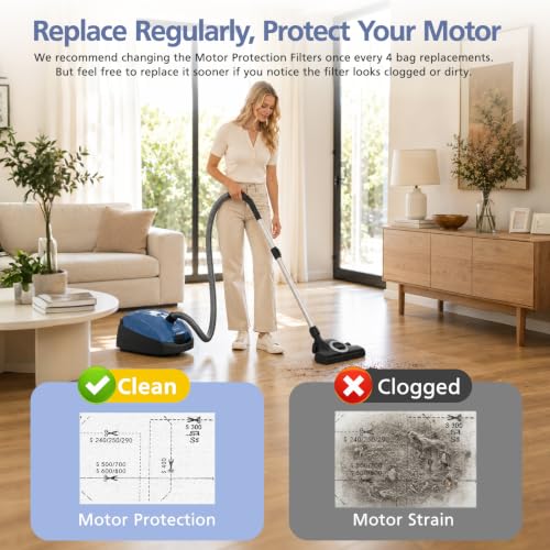 Image of 8 Pack AirClean Filters & Motor Protection Filters Compatible with Miele Classic C1, Compact C1 /C2, Complete C1 /C2 /C3, and S Series S241,S227,S240,S270,S290,S300i,S400,S500,S700,S2,S4,S5,S6,S8 Vacuums