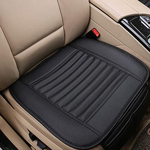 D-Lumina 2Pcs Front Seat Covers - Leather Car Seats Bottom Cover Cushion Pad Mat Protector, Bamboo Charcoal Filled, Universal For 4 Season, Black (21.5 × 24.06 Inch) #TOP8