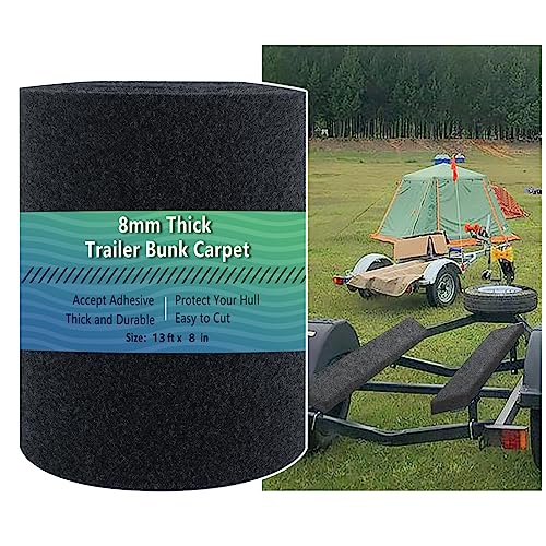 Boat Trailer Bunk Carpet,Bunk Carpet for Boat Trailers,13ft x 8in Boat Trailer Carpet,8mm Thickness Trailert Carpet, Jet Ski Bunks, Boat Trailer Bunks, Black
