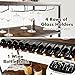 Giantex Industrial 4-Tier Wine Table, 13-Bottle Wooden Bar Cabinet With 20 Glasses Holder, Storage Rack With Metal Frame, Freestanding Floor, Rustic Brown