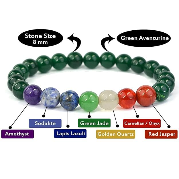 Image of Reiki Crystal Products Certified Natural Crystal Stone 8 mm Round Beads Bracelet for Men and Women | Reiki Charged Gemstone Bracelets | Multiple Stone Variants Available