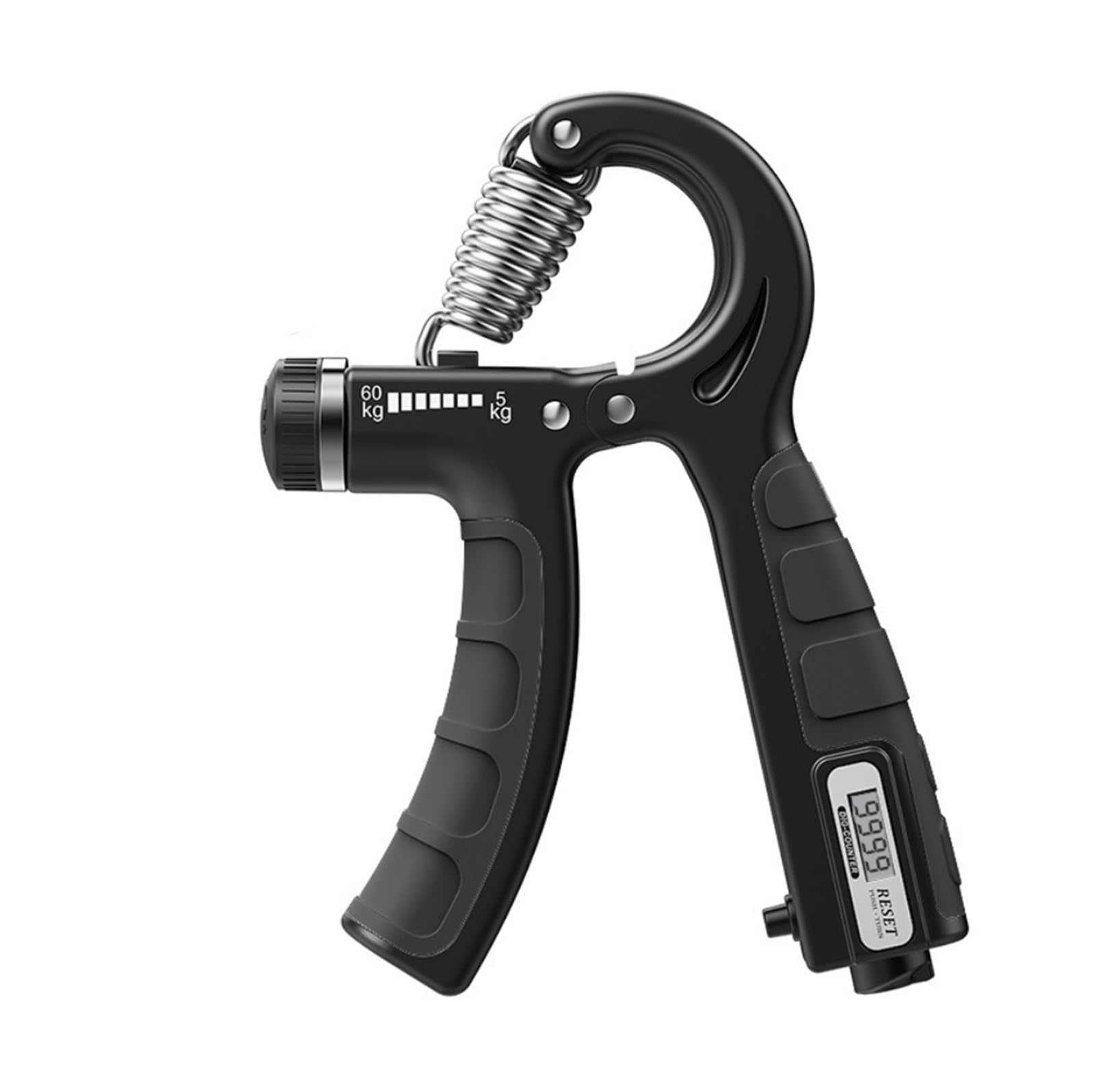 FLYIODFCXV Wrist trainer, Hand Gripper Trainer Electronic Counter 5kg-60kg Adjustable Grip Forearm Exerciser Workout Strengthe(Black with counter)