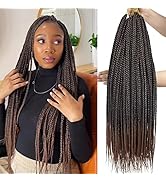 Box Braid Crochet Hair 24 Inch Crochet Braids 144 Strands Ombre Brown Crochet Box Braids T30 Pre ...