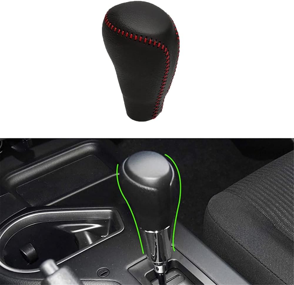 Riloer Car Gear Shift Knob Cover Genuine Leather Gear Shift Cover, Hand Brake Cover Compatible with Toyota Corolla 2014-2018
