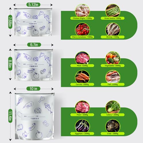Reusable Aluminum Foil Freezer Bags, Extra Thick Sealing Bag for Frozen Food Storage, Stand Up Aluminum Storage Bags with Writable Label, Leakproof Washable Pouches(50-Pack, 6.7Wx8.8H) by Generic - Used condition - Image 4