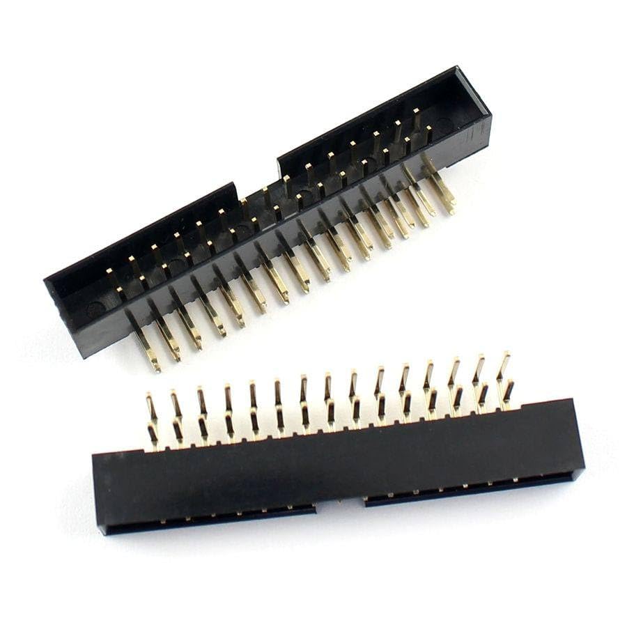 Generic 100 Pcs 2mm 2x15Pin 30 Pin Right Angle Male Shrouded IDC Box Header Connector