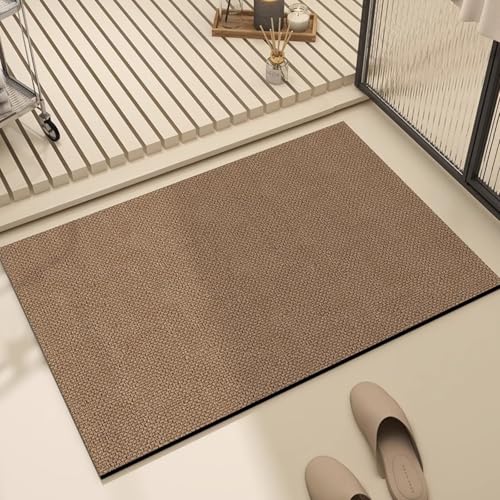Tapis de salle de bain 40x60cm antidérapant gris 5mm d'épaisseur