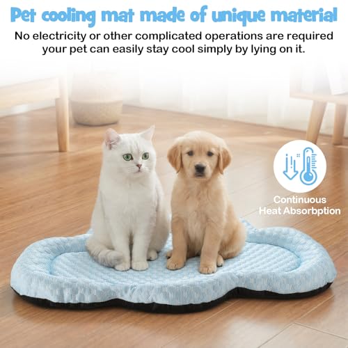 Shinylin Cat Cooling Mat Summer Cooling Pet Bed for Cats or Small Dogs 26" x 16" Thicken Cloud Washable Breathable Pet Pad Soft Comfortable Non-Slip Bottom Cat Mat for Indoor Home Chair Floor Kennel by Shinylin - Image 5