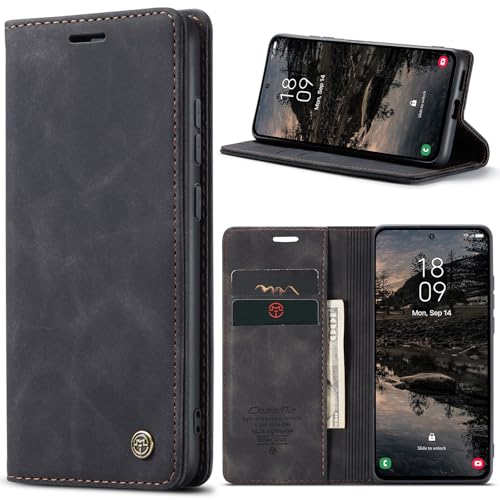 Azororo Coque pour Samsung Galaxy S25 Plus 5G Premium Housse Cuir Protection Pochette Rabat Portefeuille Flip Case Porte Magnétique Coque Étui pour Samsung Galaxy S25...