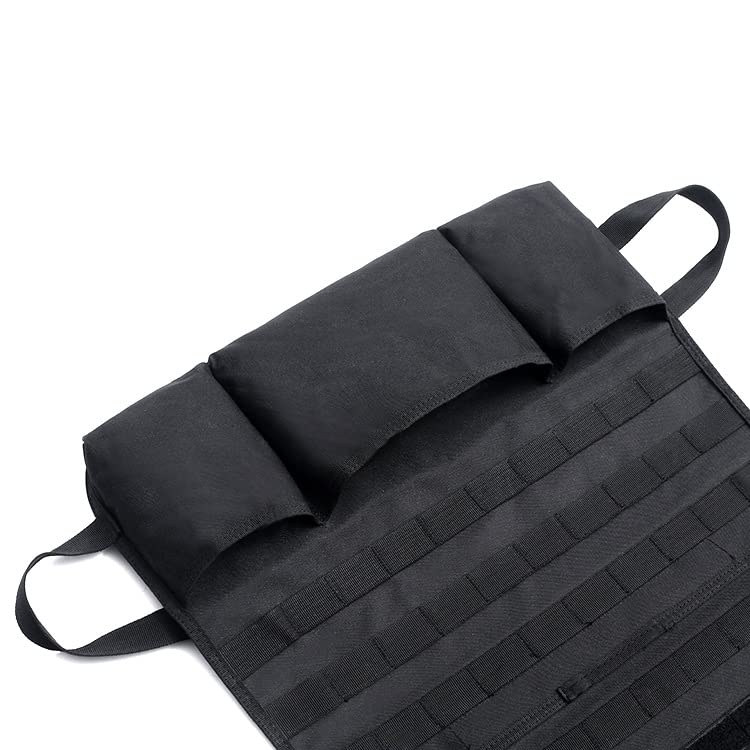 Image of Molle Seat Back Organizer, Tactical Car Seat Cover Organizer Panel with Pouches, Molle Universal Vehicle Panel (Black)
