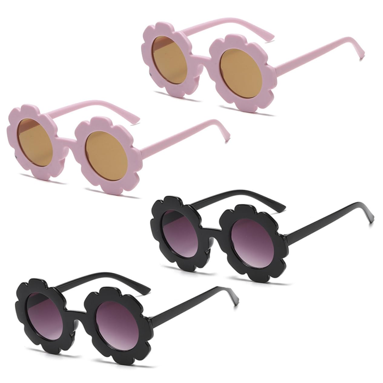 LIOOBO Boys and Girls Round Flower Sunglasses Bulk Flower Glasses Decorative Eyeglasses Props