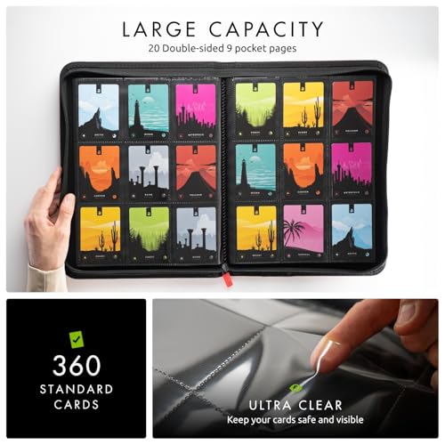 Image of Vault X 9 Pocket Zip Binder, 360 Cards, Exo-Tec Material, 20 Side-Loading Pages (Red)