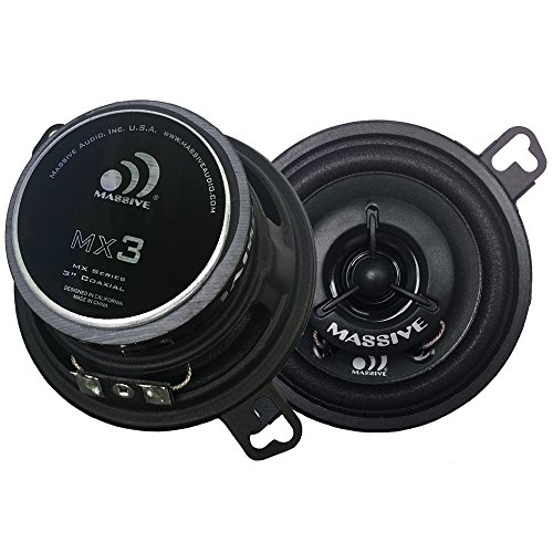 Massive Audio MX Series Car Coaxial Speakers (MX3, 3.5 , 25w RMS, Pair)