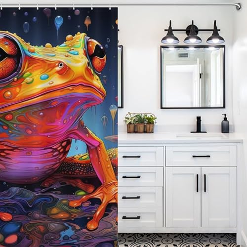Rideau de douche grenouille lavable pour éviter les éclaboussures - 5