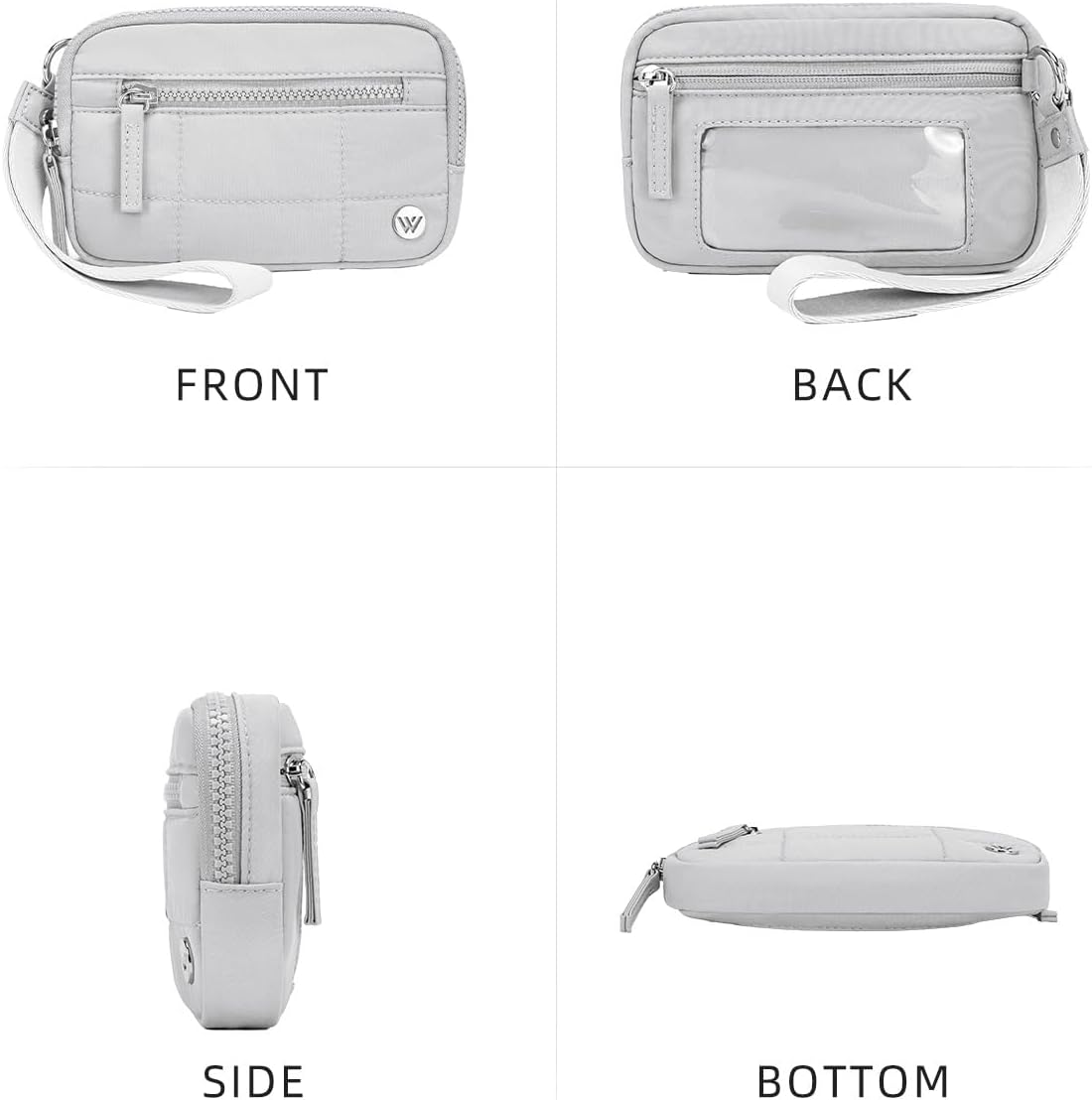 WESTBRONCO Wristlet Wallets for Women Nylon Quilted RFID Wallet with 3 Zipper Purse for Travel - Image 7