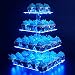 Cupcake Stand - Premium Cupcake Holder - Acrylic Cupcake Tower Display - Cady Bar Party Décor - 4 Tier Acrylic Display for Pastry + LED Light String - Ideal for Weddings, Birthday (Blue Light)