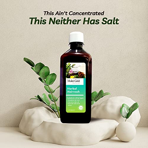 Mukti Gold Herbal Hair wash shampoo 500ml(Flip top) | Hair Fall Shampoo | Ayurvedic Shampoo with 20 Herbs | 100% Natural WHO-GLP,GMP,ISO Certified Product 2 51IIa3AU2CL. SL500