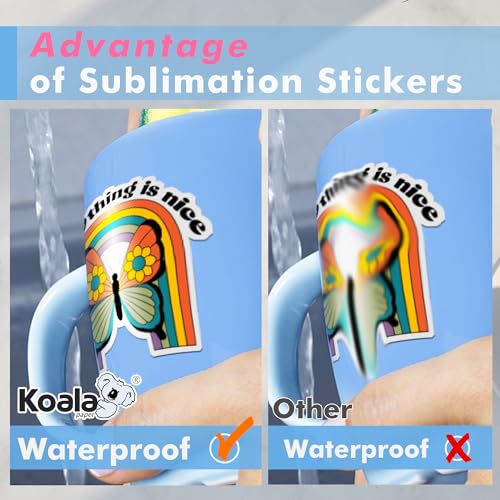 KOALA Sublimation Sticker Paper Glossy White Waterproof Vinyl 8.5x11 inch 25 Sheets, Quick Dry Vivid Colors Holds Ink well by KOALA PAPER - Image 3