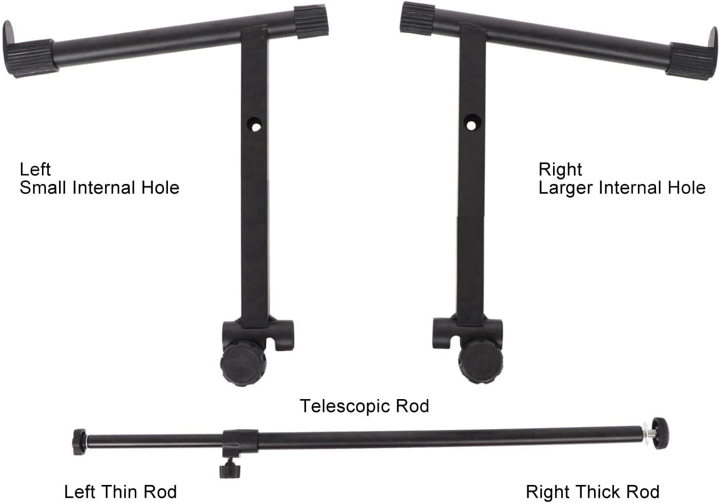 Keyboard Stand Extension Adapter L Shape Electronic Piano Keyboard Rack 2 Tier Riser 42‑75cm Width Adjustment