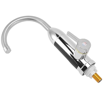 EXCLUZO Hot Water Faucet, Rotatable Fast Heating Heating Tap Water Faucet 3000W For Bathroom (EU Plug 220V)
