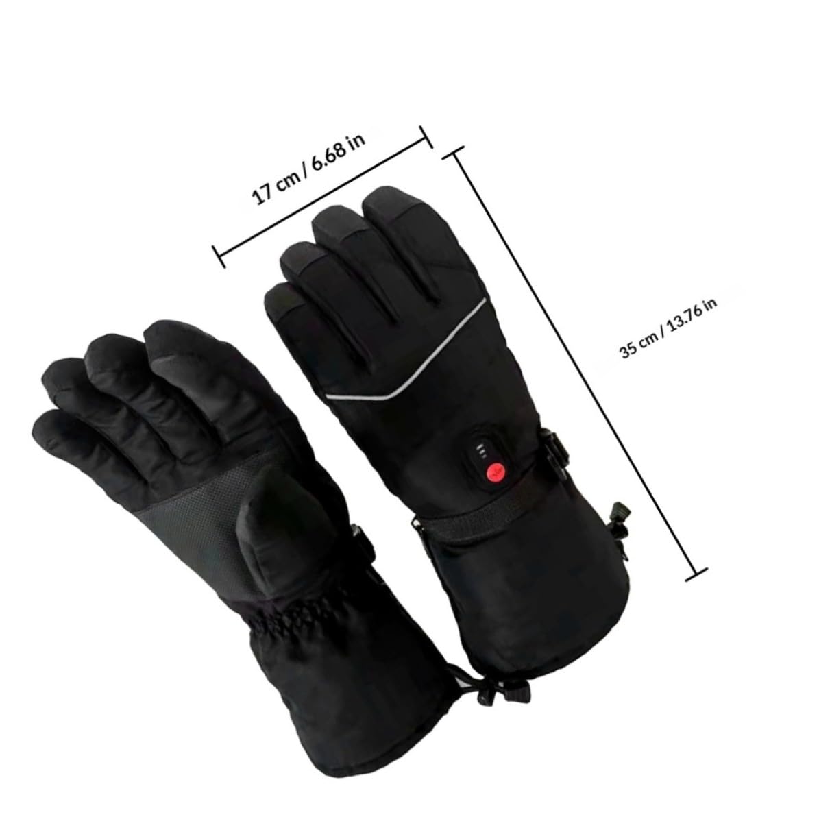 Guantes de Esquí Eléctricos Recargables Térmicos Negros para Hombre