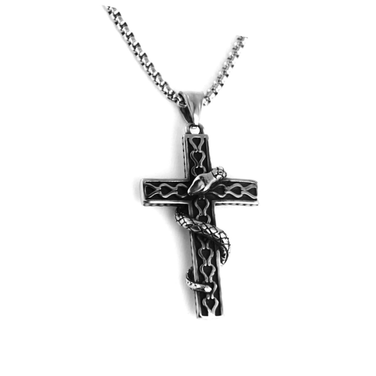 Maxtonser Gothic Snake Pendant Necklace Accessories Edgy Ouroboros Snake Necklace Stainless Steel Chain for Fashion Statement