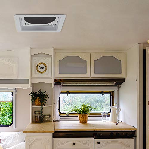 Hike Crew 14” Rv Roof Vent Fan With Remote | 12V 6-Speed Motorhome Fan With Auto Temperature, Intake & Exhaust, Rain Sensor & Electric Open/Close | Includes Screws & Garnish | Smoked Lid #TOP7